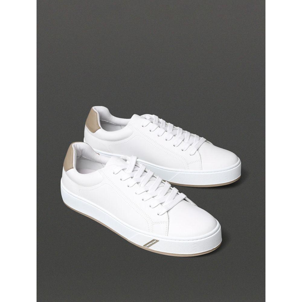 Tênis Masculino Palito Clean Casual Calvin Klein Jeans - Branco/Caqui Claro - 2