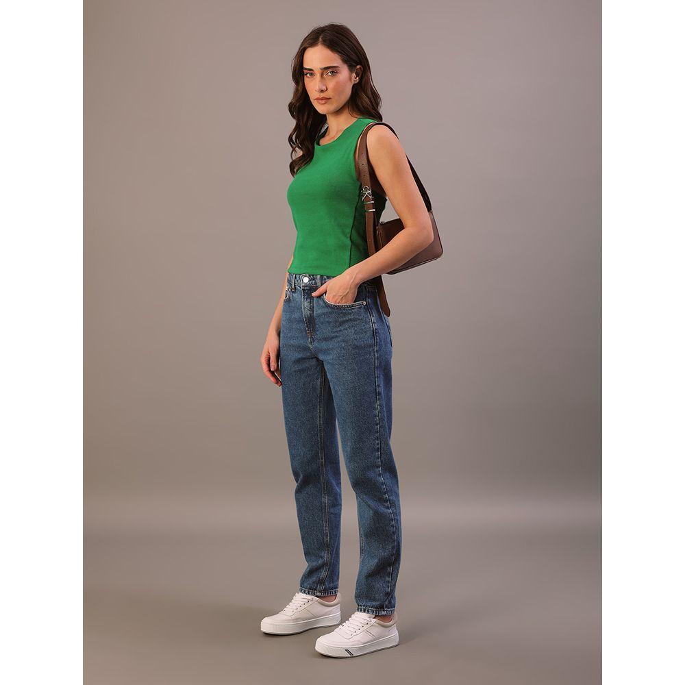 Blusa Feminina Cropped Texturizada Calvin Klein Jeans - Verde Médio - 1