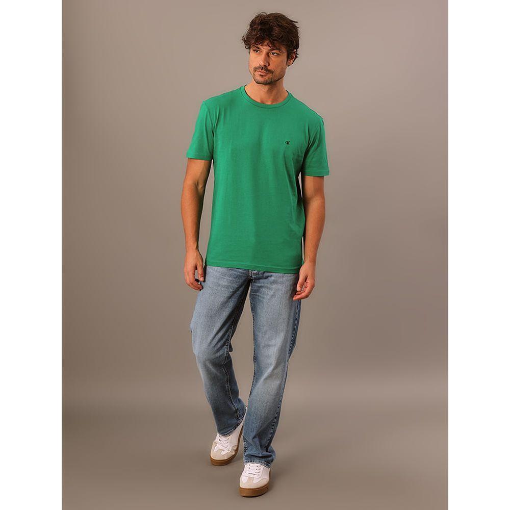 Camiseta Masculina Bordado Calvin Klein Jeans - Verde Médio - 1