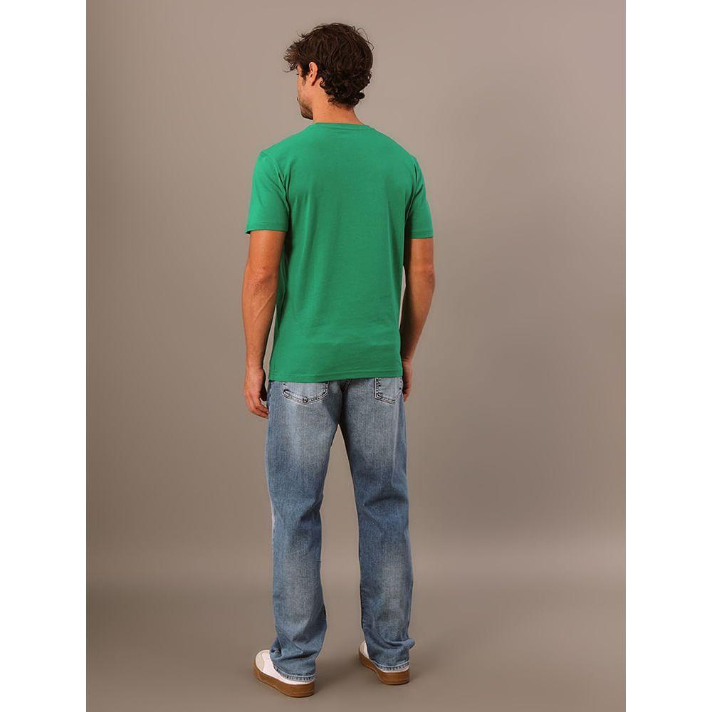 Camiseta Masculina Bordado Calvin Klein Jeans - Verde Médio - 5
