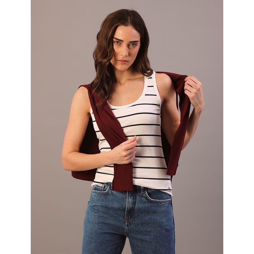 Regata Feminina Ribana Listrada Calvin Klein Jeans - Marinho - 2