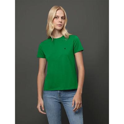 Camiseta Feminina Logo Bordado Calvin Klein Jeans - Verde Médio