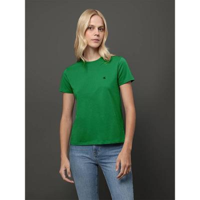 Camiseta Feminina Logo Bordado Calvin Klein Jeans - Verde Médio