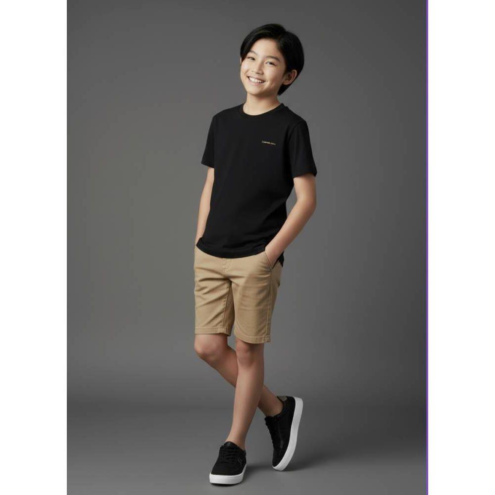 Camiseta Menino Logo Peito Calvin Klein Jeans - Preto - 1