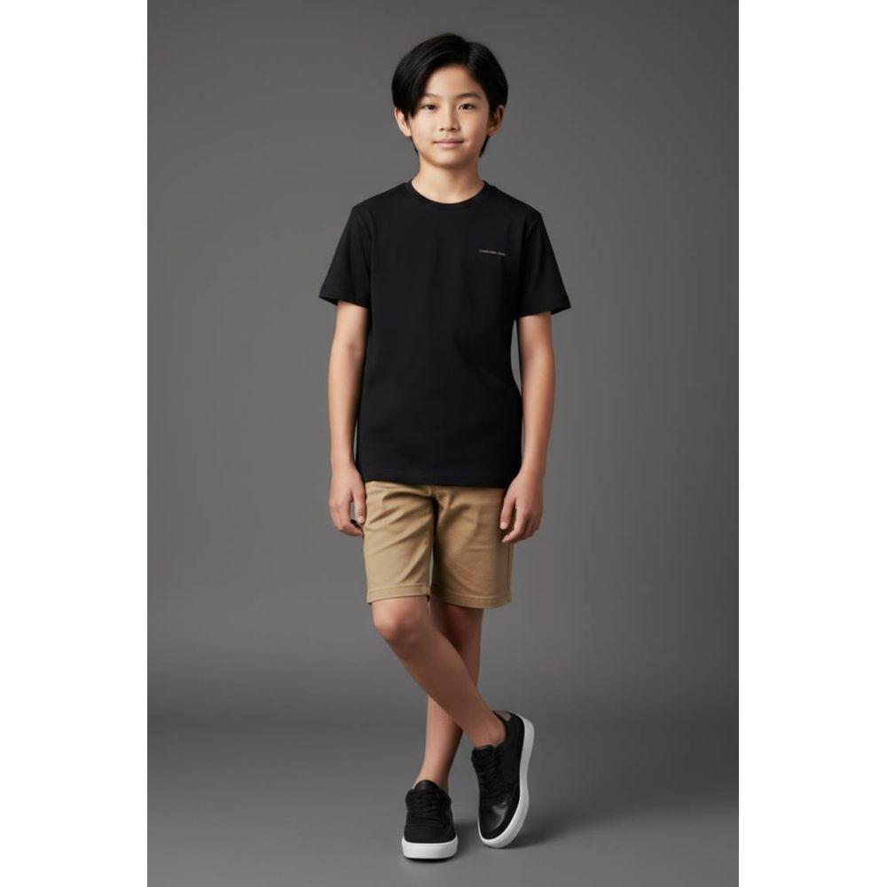 Camiseta Menino Logo Peito Calvin Klein Jeans - Preto - 5