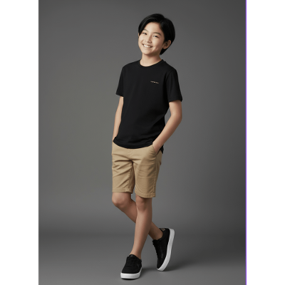 Camiseta Menino Logo Peito Calvin Klein Jeans - Preto