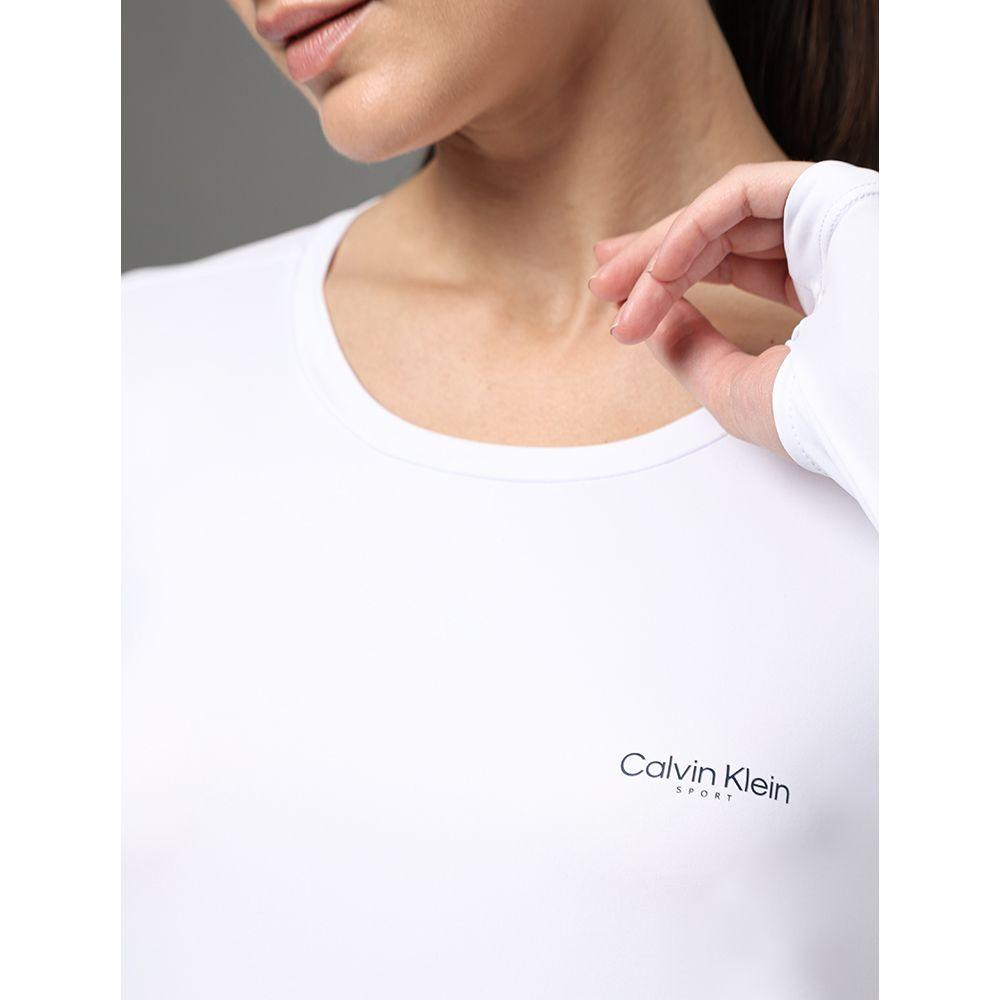 Camiseta Feminina Manga Longa Mesh Calvin Klein Sport - Branco 2 - 4