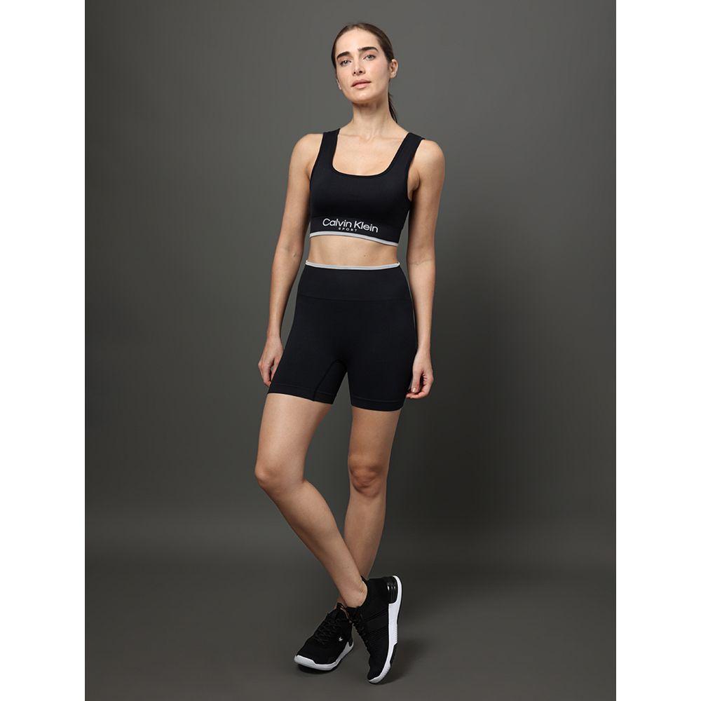 Short Feminino Seamless Ribbet Tonal Calvin Klein Sport - Preto - 3
