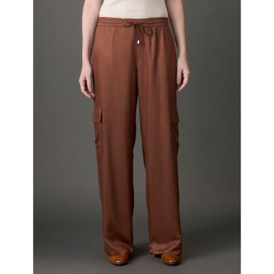 Calça Feminina Acetinada Com Amarração Calvin Klein - Marrom