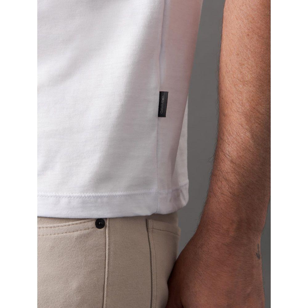 Camiseta Masculina Pima Manga Curta Calvin Klein - Branco - 4