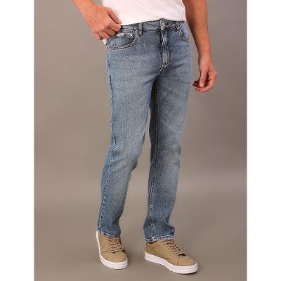 Calça Jeans Straight 5 Pockets - Azul Claro