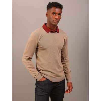 Polo Manga Longa Calvin Klein Jeans Regular Calvin Klein Bordado - Bordo