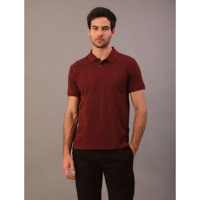 Polo Manga Curta Regular Basica Sem Friso - Bordo