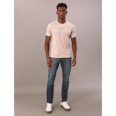 Camiseta Manga Curta Calvin Klein Jeans Masculino Logo Centralizado - Caqui Claro