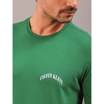Camiseta Manga Curta Calvin Klein Jeans Masculino Logo College - Verde