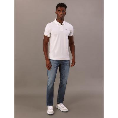 Polo Manga Curta Calvin Klein Jeans Slim Masculino Sport - Off White