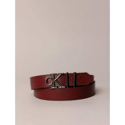 Cinto Calvin Klein Jeans Feminino Fivela Ck - Bordo