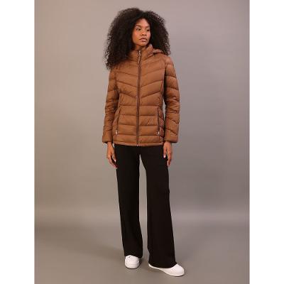 Jaqueta Calvin Klein Jeans Feminino Matelassê Acinturada - Marrom