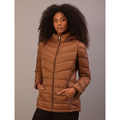 Jaqueta Calvin Klein Jeans Feminino Matelassê Acinturada - Marrom