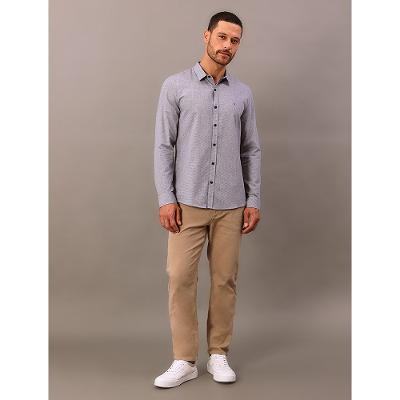 Camisa Manga Longa Slim Calvin Klein Jeans Micro Vichy - Marinho