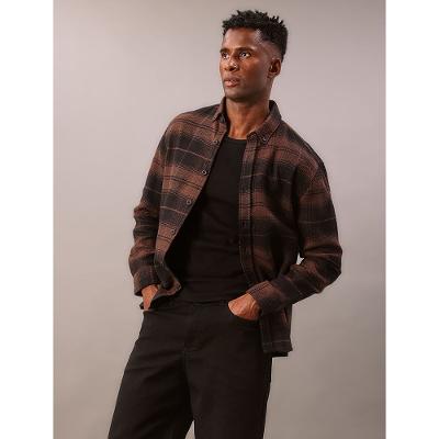 Camisa Manga Longa Overshirt Xadrez - Marrom