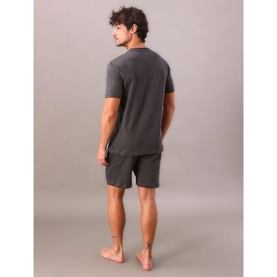 Camiseta Masculino Manga Curta Careca Meia Malha - Chumbo
