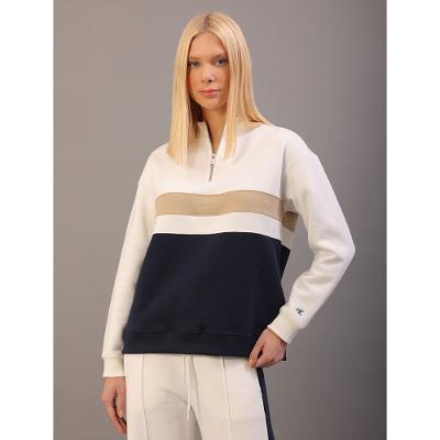 Moletom Calvin Klein Jeans Feminino Recortes - Off White