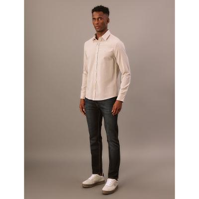 Camisa Manga Longa Calvin Klein Jeans Regular Cotton - Caqui Claro