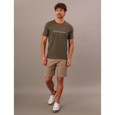Camiseta Manga Curta Calvin Klein Jeans Masculino Embossed - Militar
