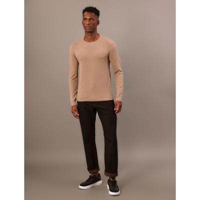 Suéter Tricot Masculino Calvin Klein Jeans Cashmere - Caqui Medio