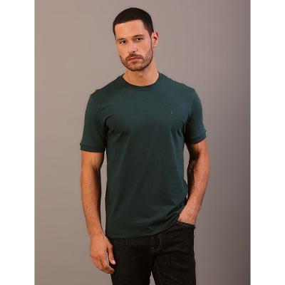 Camiseta Manga Curta Calvin Klein Jeans Masculino Malhão Com Punhos - Verde Médio