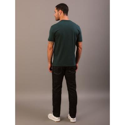 Camiseta Manga Curta Calvin Klein Jeans Masculino Malhão Com Punhos - Verde Médio