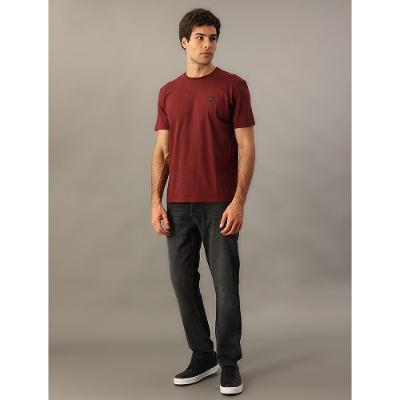 Camiseta Manga Curta Calvin Klein Jeans Masculino Patch - Bordo