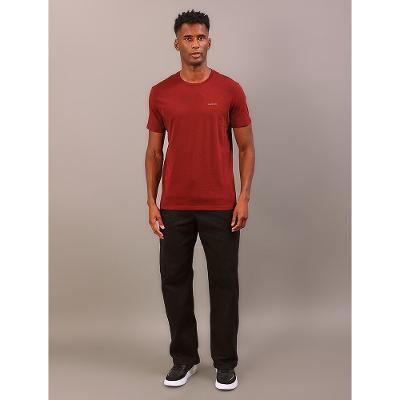Camiseta Manga Curta Calvin Klein Jeans Masculino Logo Basico Peito - Bordo