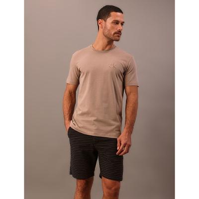Camiseta Manga Curta Calvin Klein Masculino Calvin Klein Bordado - Caqui Claro