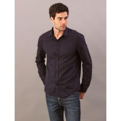 Camisa Manga Longa Regular Cotton Flamê - Marinho