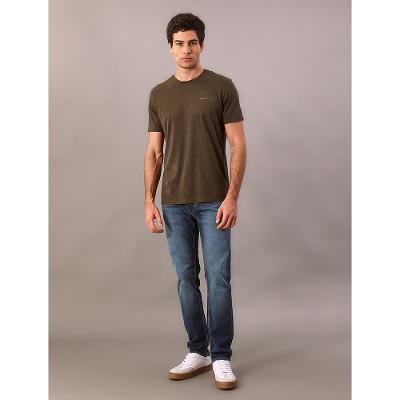 Camiseta Manga Curta Calvin Klein Jeans Masculino Logo Basico Peito - Verde Médio
