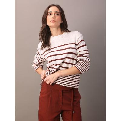 Tricot Calvin Klein Feminino Com Listras Diferentes - Off White