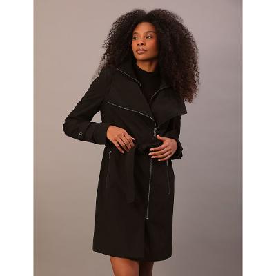 Trench Coat Calvin Klein Jeans Feminino Com Zíper e Cinto - Preto