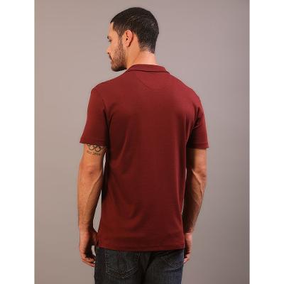 Polo Manga Curta Calvin Klein Jeans Slim Meia Malha Pima - Bordo