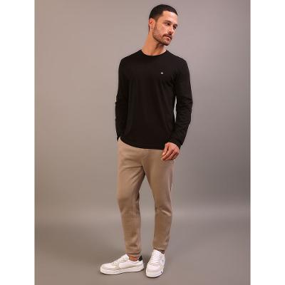Camiseta Manga Longa Calvin Klein Jeans Masculino Calvin Klein Bordado - Preto