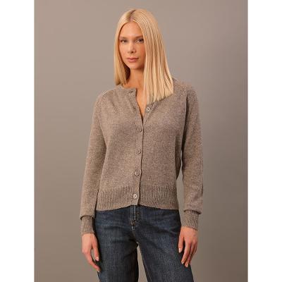 Cardigan  Calvin Klein Feminino Manga Longa Com Lã - Marrom