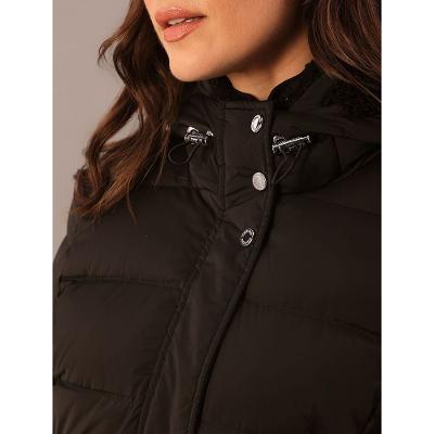 Jaqueta Calvin Klein Feminina Down Matelassê Botões e Capuz - Preto
