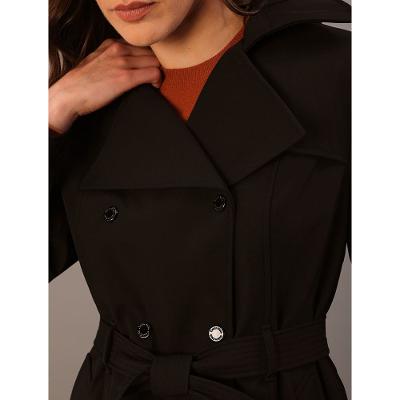 Trench Coat Calvin Klein Feminina Com Cinto e Capuz - Preto