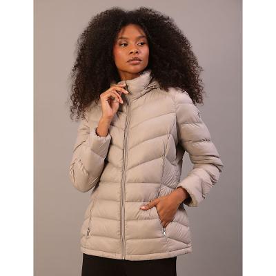 Jaqueta Calvin Klein Jeans Feminino Matelassê Acinturada - Light Grey