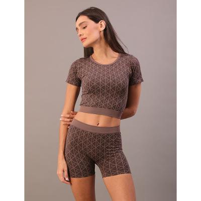 Shorts Padronagem Aop Calvin Klein Feminina Seamless - Charuto
