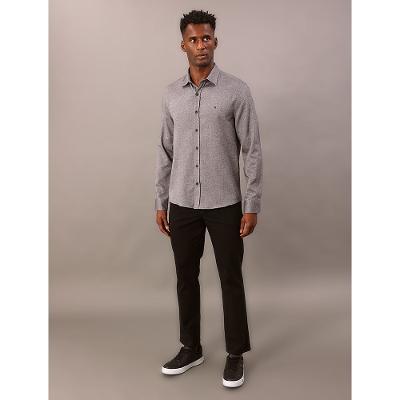 Camisa Manga Longa Calvin Klein Jeans Regular Oxford Leve - Preto