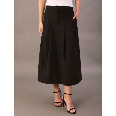 Saia Midi Calvin Klein Jeans Feminino Evasê Com Pregas - Preto