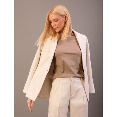 Calça de Alfaiataria Feminina de Linho Misto - Off White