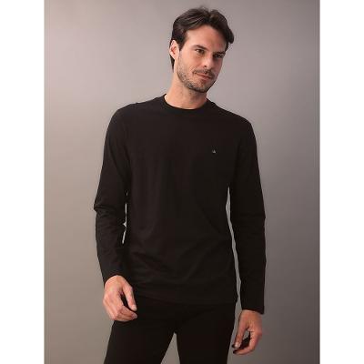 Camiseta Manga Longa Calvin Klein Meia Malha - Preto